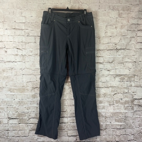 Kuhl Pants - KUHL Women's 10R Dark Grey Performance Cargo Stetch Convertible Hiking Pants
